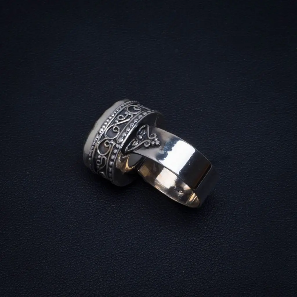 Природный Мистический топаз ручной работы Винтаж 925 пробы Серебряное кольцо A4599P