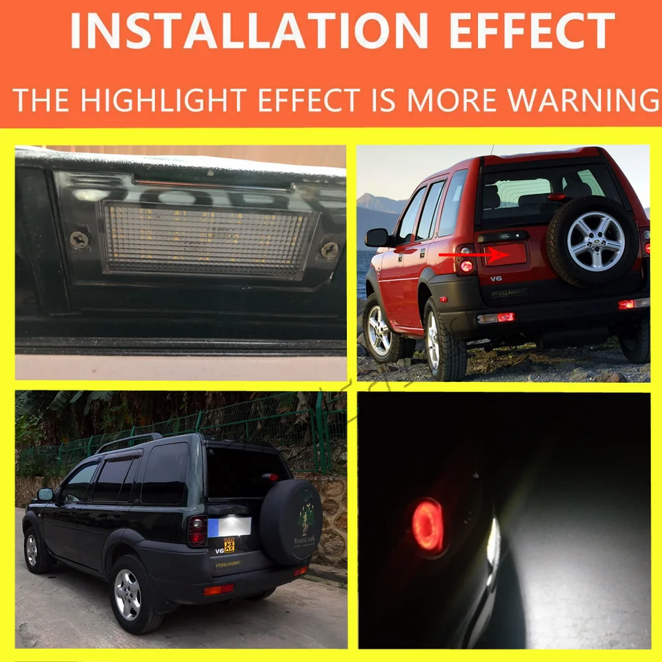 Malcayang Lampada Targa LED Bianca 6500K Per Land Rover Freelander 1 (1998-2006) - Sostituzione Fendinebbia Posteriore