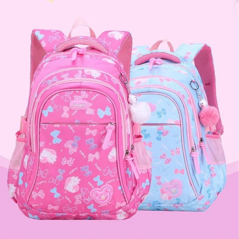

Korean-style Princess School Bag Schoolbag for Elementary School Students Backpack Printed Contrast Color Pink Cute Cartoon Camp
