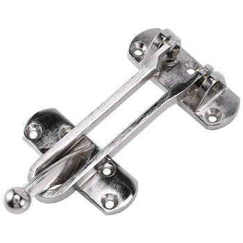 

Metal Security Household Buckle Lock, Durable Chain Lock Guard, Anti-Theft Door, Fixed Security Tool Lock, Silver