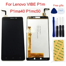 Черный Для Lenovo Vibe P1m P1ma40 P1mc50 TD-LTE ЖК-дисплей модуль монитора+ сенсорный экран дигитайзер Сенсорная панель стеклянная сборка