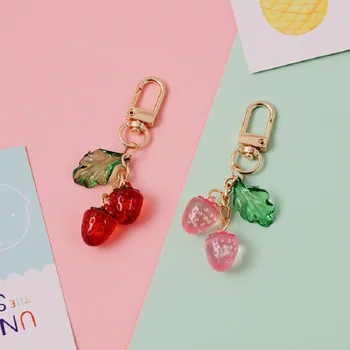 

Exquisite Pineapple Keychains Lovely Web Celebrity Transparent Fruit Key Chain Personality Simple Creative Bag Hanging Decorati