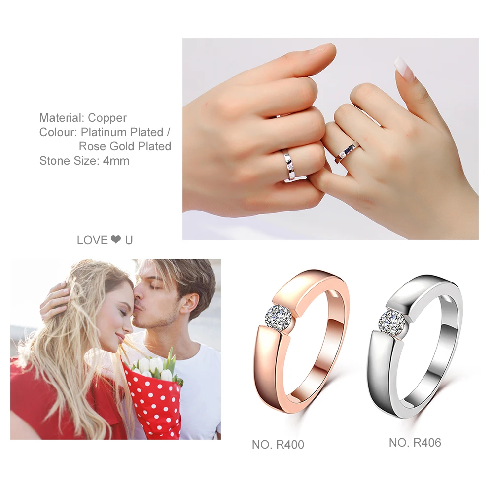 Engagement/Wedding Finger Rings For Women Austrian Cubic Zirconia Rose Gold Color Fashion Brand Jewelry For Women R239 wedding rings finger rings womens ring jewelry rings ring jewelry