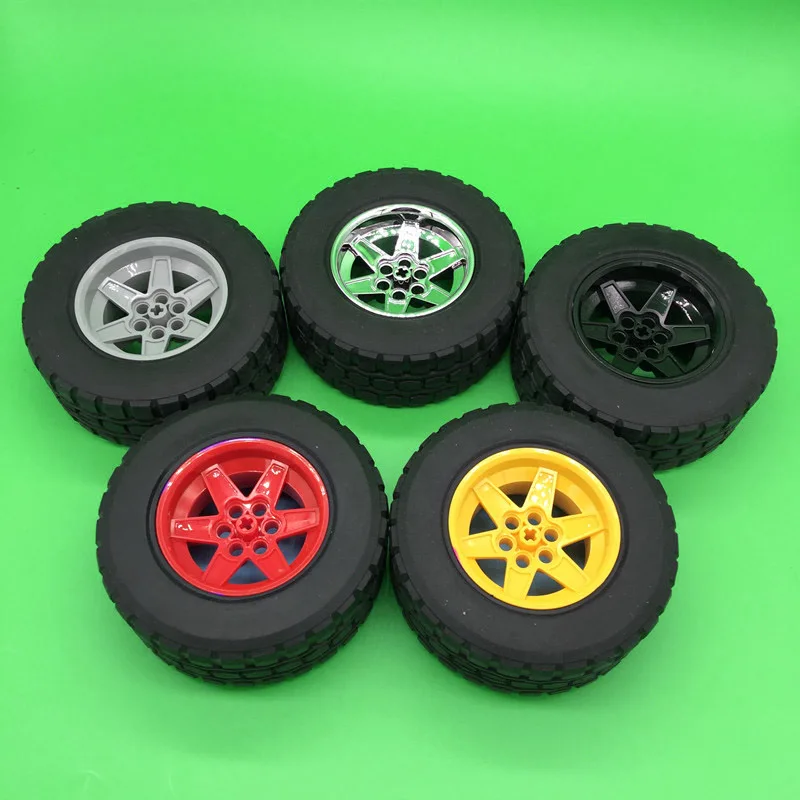 2 шт./лот MOC Brick Technic Wheel 94x38 мм ZR Rim + черная шина Hub 92912 15038 строительные блоки