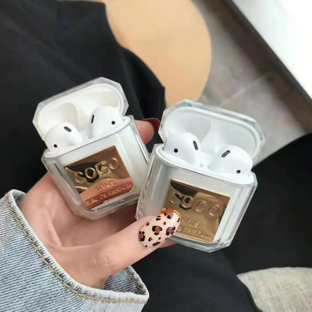 Силиконовый чехол для флакона духов 2 цветов Airpods 1 защитный наушников роскошный