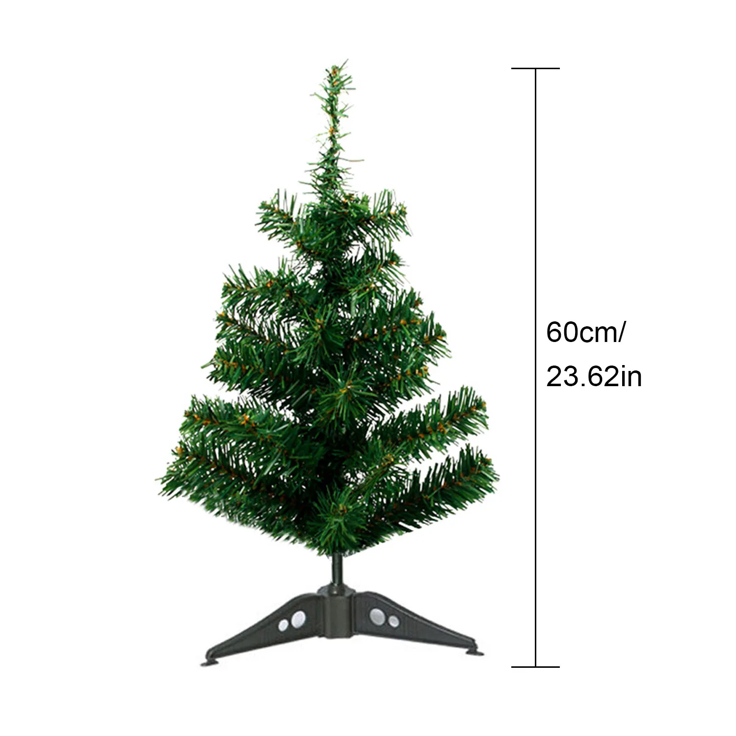 Behogar 60cm Mini Tabletop Artificial Christmas Tree Decoration Home Office Festival Party Desktop Decor Xmas Gifts