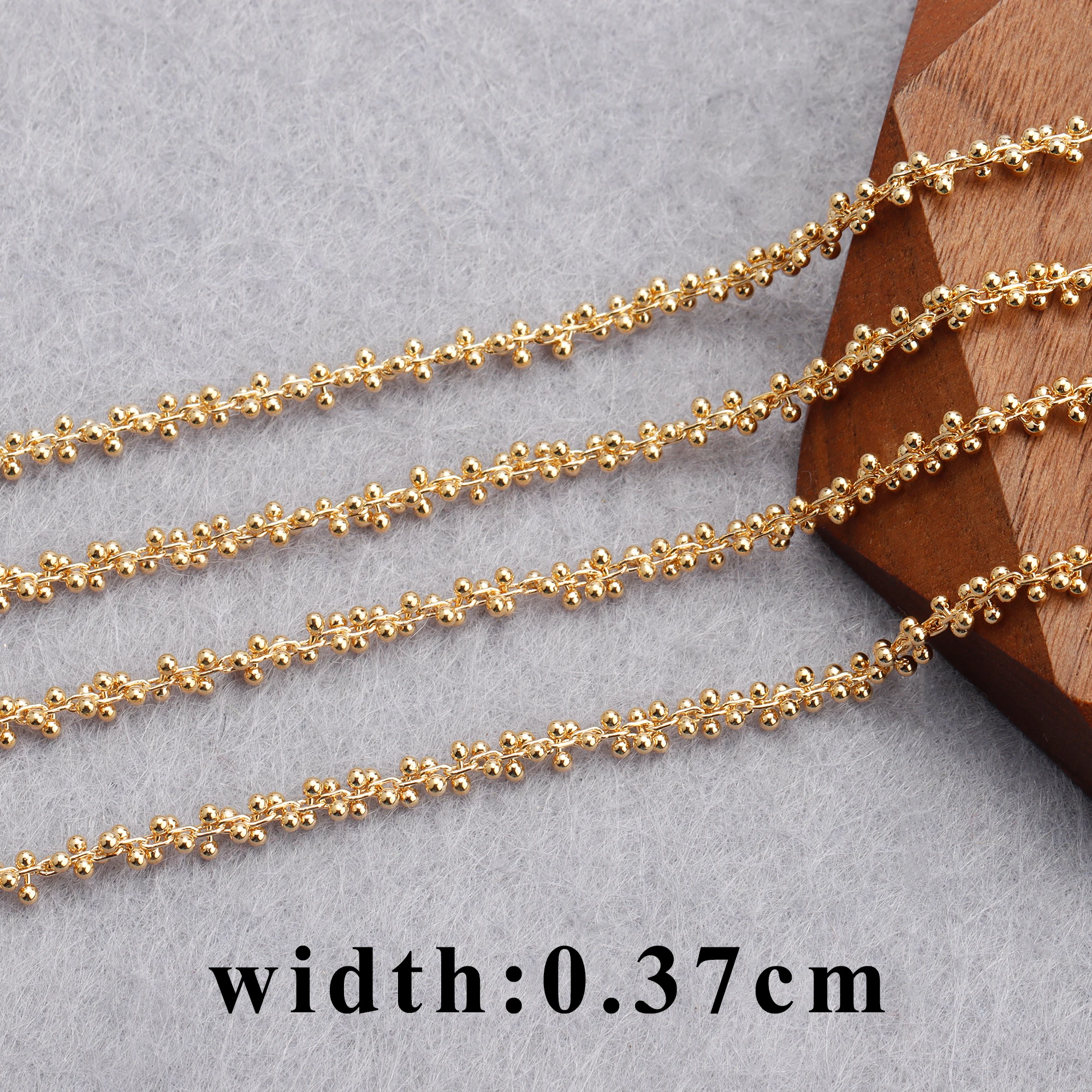GUFEATHER C157,diy 체인, 18k 골드 로듐 도금, 구리 금속, REACH 통과, 니켈 프리, diy 팔찌 목걸이, 보석 만들기, 1 메터/몫