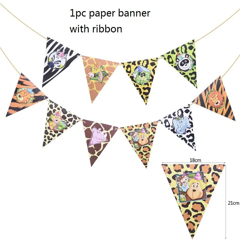 paper banner G Джунгли вечерние животные Енот лиса белка шарики с пандой на тему зоопарка вечерние гелиевые шары баннер для дня рождения украшения флаги - Цвет: paper banner G