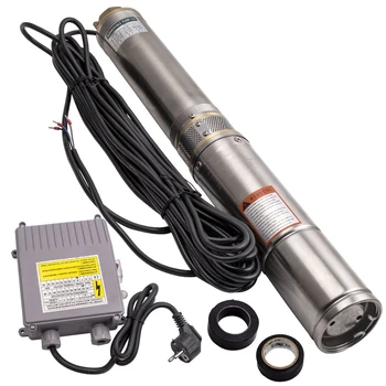 

4" 370W Borehole Deep Well Submersible Water Pump 6000 L/H Long Live + 20m Cable Well Stainless Steel 6000L/H