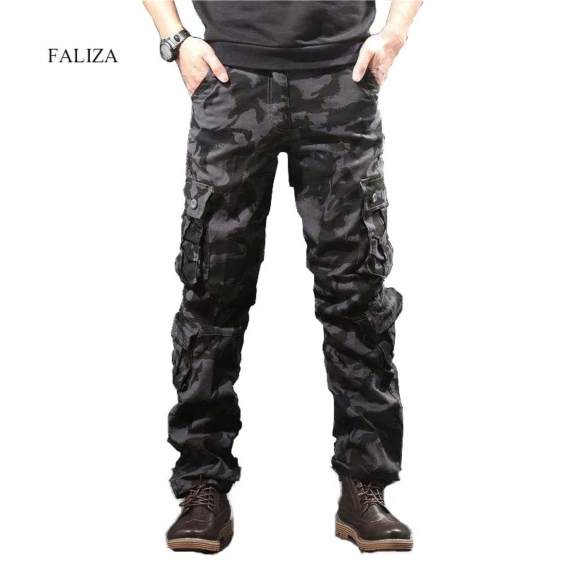 Cargo-Pants Pantalon Joggers-Streetwear Multi-Pockets Military Men Casual Camouflage