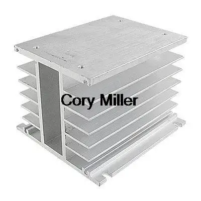 

SSR 3 Phase Solid State Relay Heat Sink Silver Tone Aluminum Heatsink