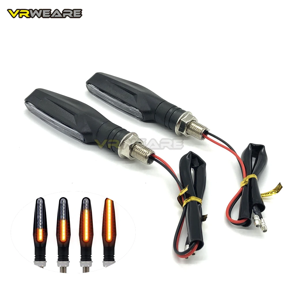 Intermitentes LED universales para motocicleta, luces intermitentes de agua, flexibles, IP68, 2 uds.