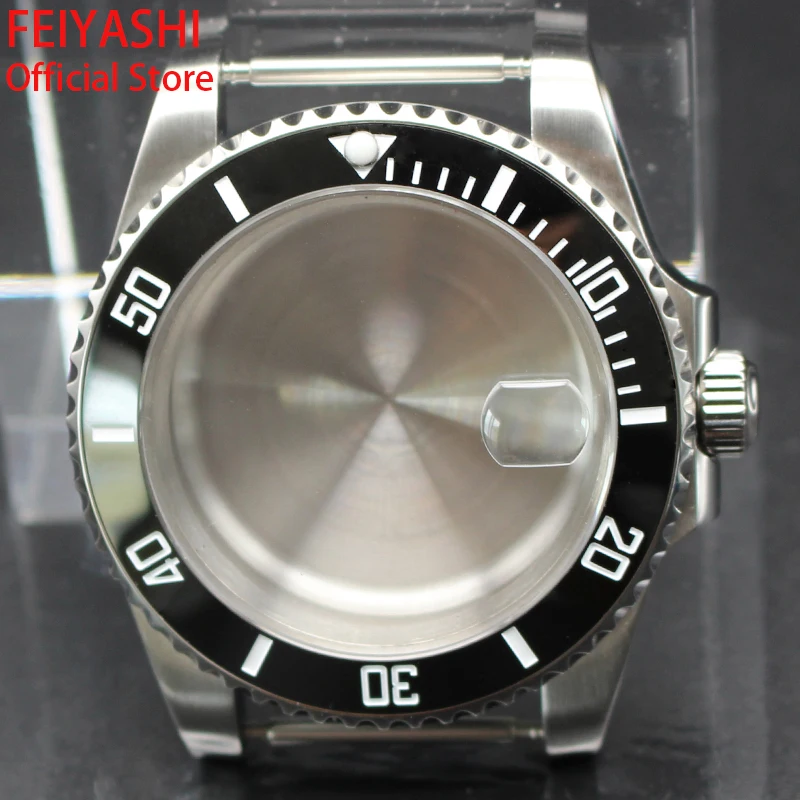 40mm 316l Stainless Steel Submariner Men's Watches Case Ceramic Bezel Accessory Sapphire For Seiko Nh35 Nh36 8215 Movement - Watch Cases - AliExpress