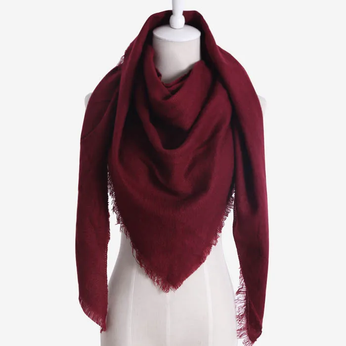 Новая мода зимний теплый треугольный шарф для женщин пашмины шаль кашемировые клетчатые шарфы одеяло шали шарф женский палантин