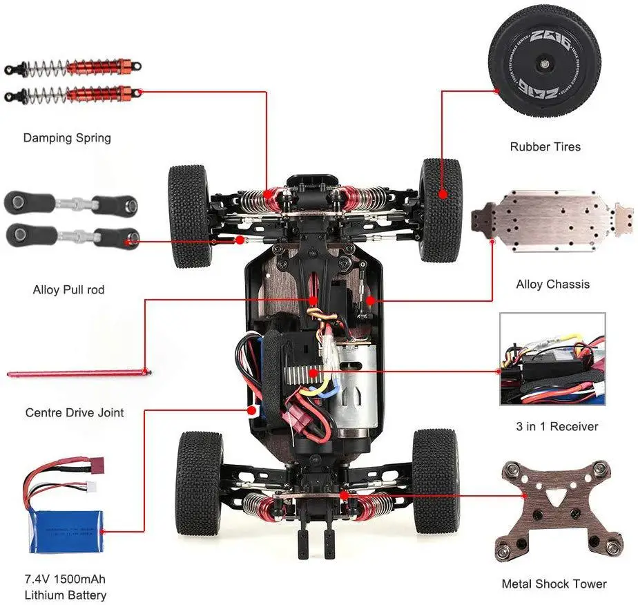 Wltoys 144001 1/14 2,4G 4WD высокое Скорость гоночный автомобиль RC модели автомобилей до 60 км/ч(изготовленный на заказ посылка) не Цвет коробка