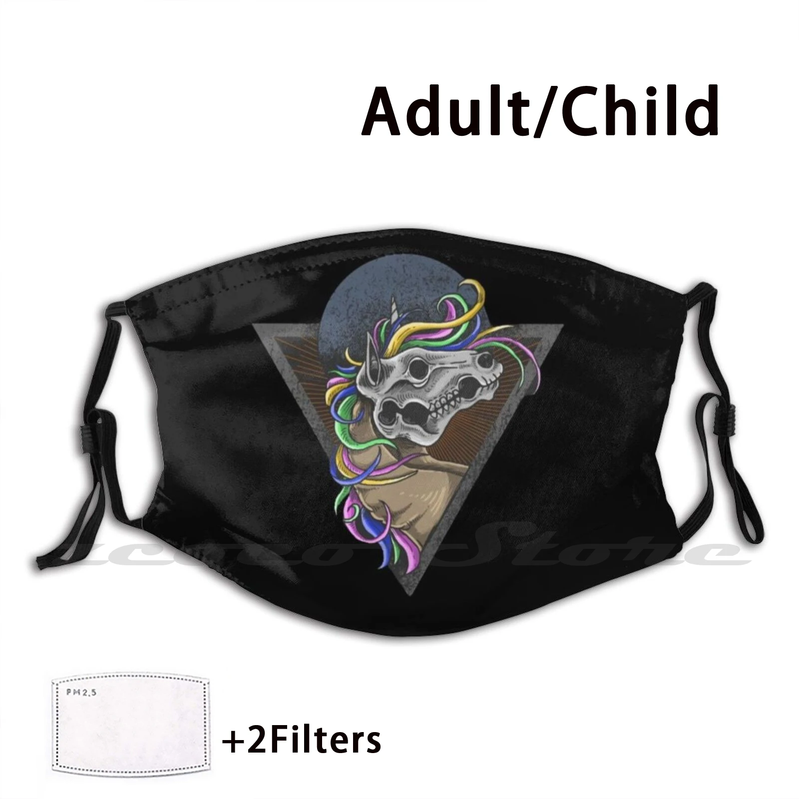 Зомби-единорог страшный Хэллоуин 2020 Маска Ткань моющийся фильтр &quotсделай сам&quot