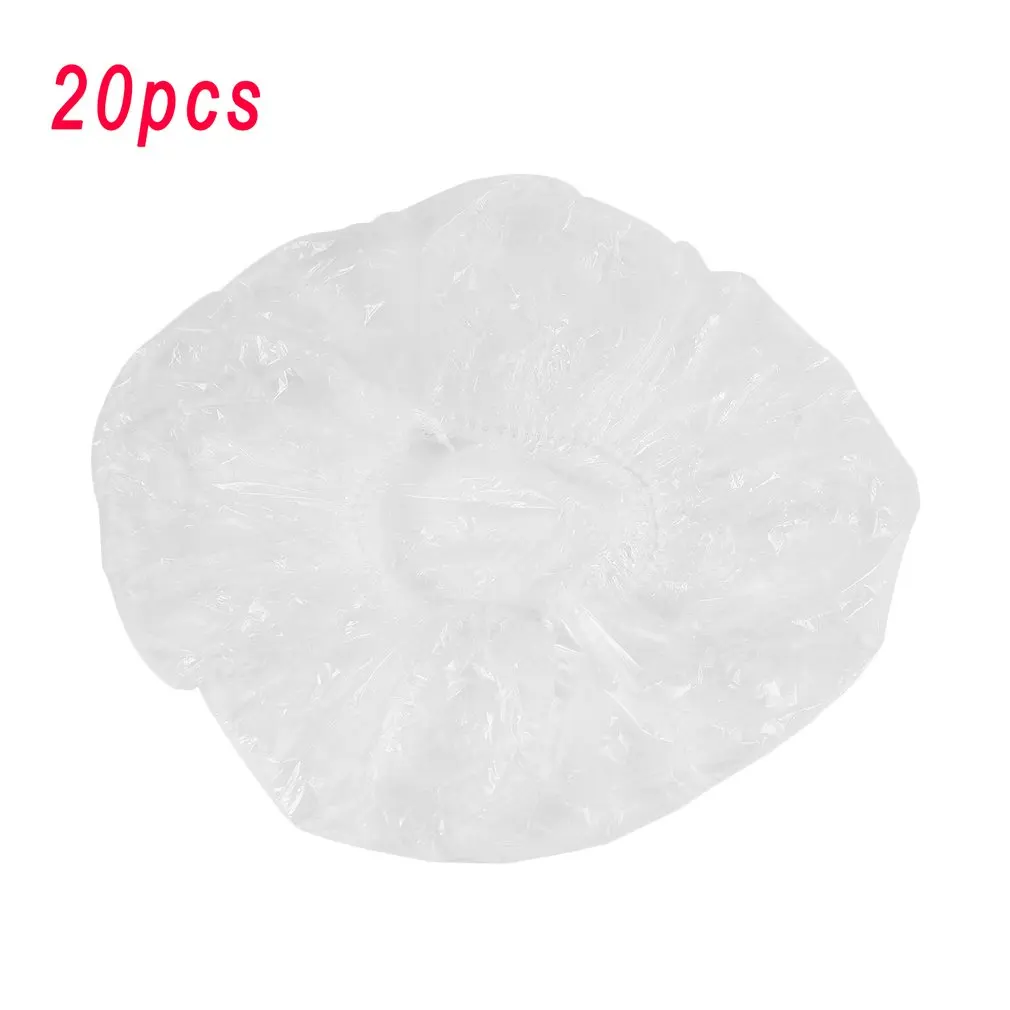 

20pcs Household Hair Salon Disposable Clear Spa Hair Salon Home Shower Bathing Elastic Disposable Cap Convenient to Use