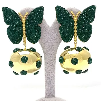 

Butterfly Marcasite Earrings Green
