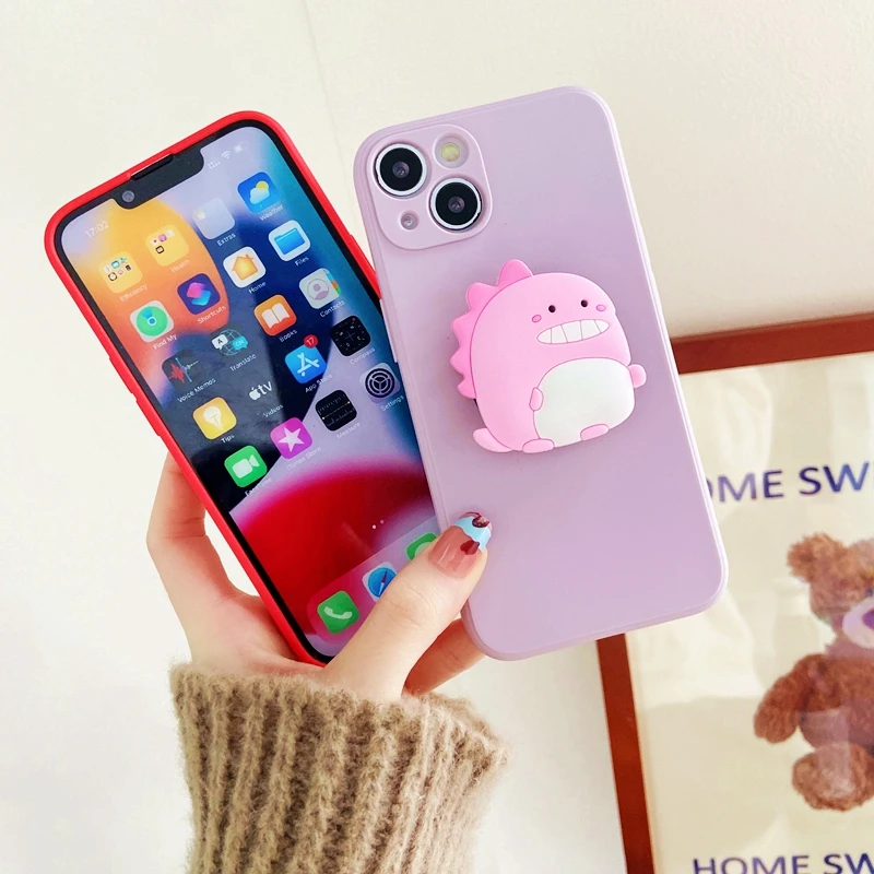 For Samsung Galaxy S22 Ultra Stand Holder Phone Case For Galaxy S21 Plus S20 FE A52 A72 A71 A51 A50 A32 A22 A13 A33 Square Cover kawaii samsung cases