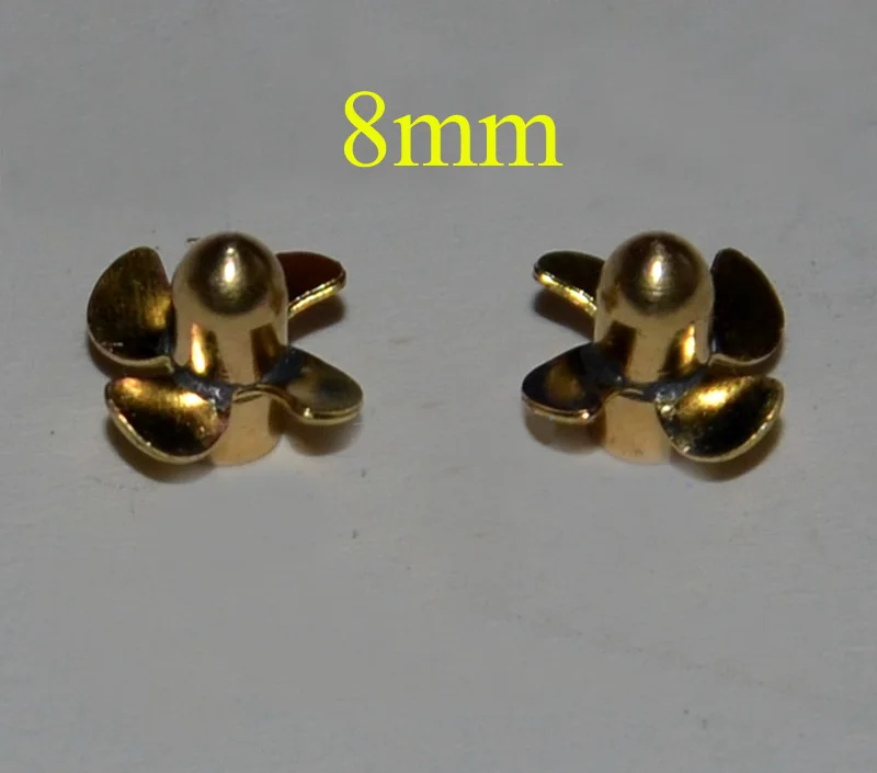 

RC Boat Miniature Propepller Diameter 8mm Brass Paddle 1.5mm Shaft Hole CW CCW Micro Prop Spare Parts for DIY Simulation