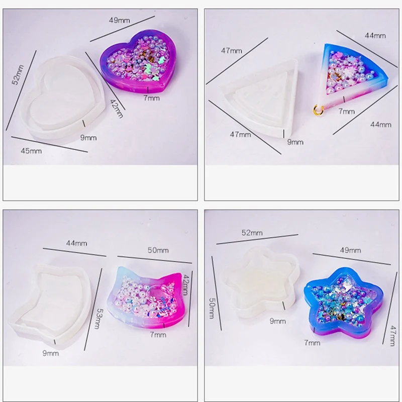 New Perfume Bottle Watermelon Strawberry Ice Cream Water Injection Hollow Quicksand Molds For DIY Jewelry Making Resin Molds