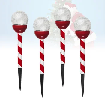 

4PCS Solar Light Cracking Texture Christmas Stake Lamp for Landscape Garden Patio