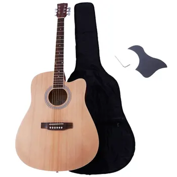 

Glarry GT502 41-Inch Notch Spruce Panel Matte Edging Folk Guitar 20 Frets High Quality Guitar with Guitar Bag Protective board