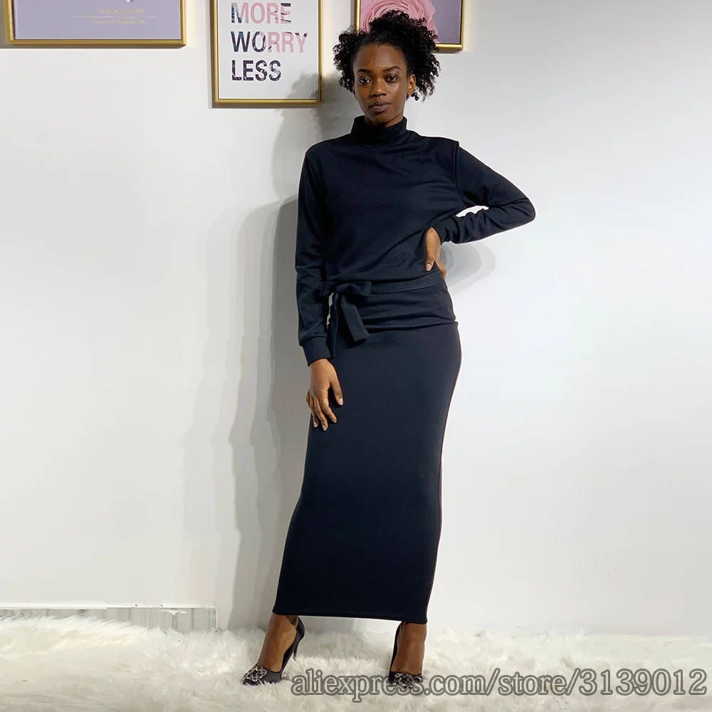 black set Kint Set Vetement Femme африканские платья для женщин одежда Южная Африка платье ropa mujer Robe Africaine Vestiti Lunghi Donna - Цвет: black set