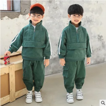 

Boys Sports Clothing Set 2020 New Spring/Autumn Kids Clothes Active Pockets Sets Children's 3 Solid Colors Sets Size4-14 ly324