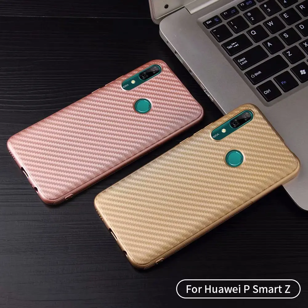 Чехол для телефона из углеродного волокна для huawei P smart Z, чехол для Fundas huawei P smart Z, мягкий чехол, Coque