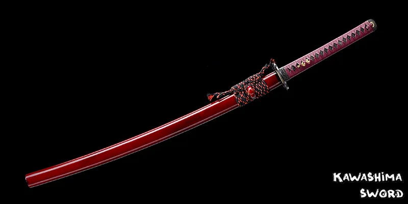 Black Blade Series-Real Steel Handmade Samurai Sword Full Tang Sharpness Ready For Cutting-Japanese Katana-Free Shipping-Red