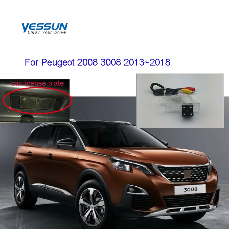 Yessun камера заднего вида для peugeot 2008 3008 2013~ HD камера заднего вида с ночным видением/камера заднего вида, лампа для номерного знака