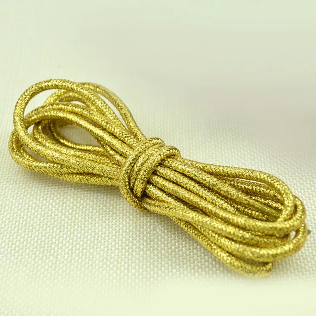 1 Pair Fashion Gold Silver Silk Glitter Reflective Shoelaces For Sneakers Casual Round Pearl White Colored Shoe Strings Cordones light gold