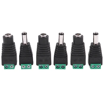 

6 Pcs 5.5x2.1mm Female + Male CCTV DC Power Connector Adapter Repar Part
