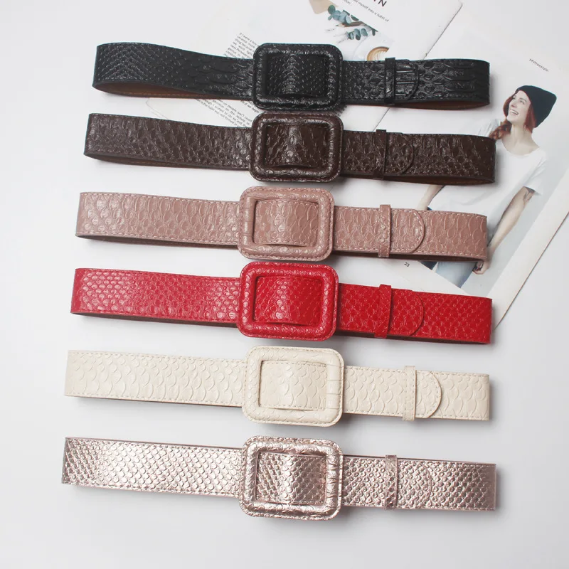 High Quality Female Pu Leather Snake Waist Belt Women Hot Designer Belts for Women's Dress Cinto Feminino ML122