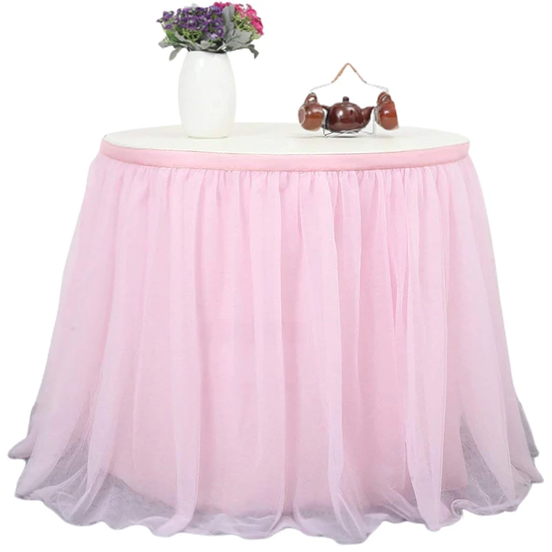 Tablecloth Pink Tulle Table Skirt Bow Tablecloth Ballet Skirt Tablecloth Dress Wedding Party Baby Baptism Christmas Birthday Par