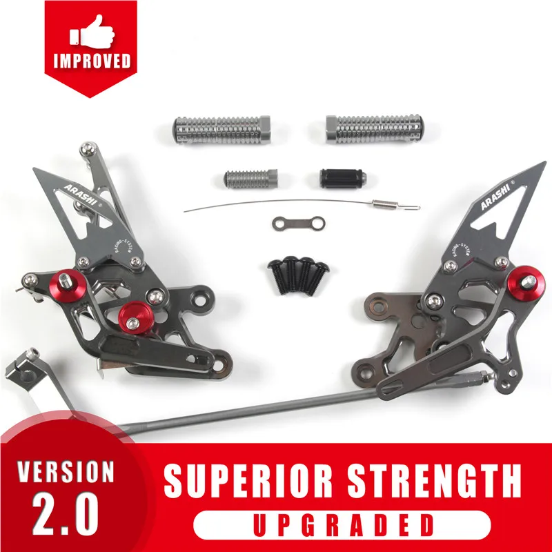 Регулируемые подножки для ног Arashi для YAMAHA FZ8 NON ABS 2010-2013 Rider Rearset FZ 8 2011 2012 FZ1 2006- 2007 2008 - Цвет: Gray