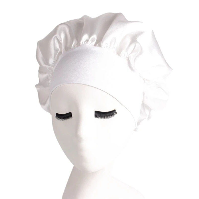 Колпак для сна, ночная шапочка для сна, шапочка для ухода за волосами, ночная шапка для женщин и мужчин, 8 стилей - Цвет: Белый