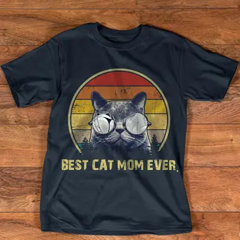 

Vintage Best Cat Mom Ever T-Shirt Cat Mommy Mother Gift Women