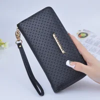 Ladies Zipper Purse Large Capacity Practical Hand Wallet Woman PU Leather Fashion Female Long Section Wallet 2