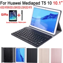 Bluetooth клавиатура чехол для huawei Mediapad T5 10 10,1 AGS2-L09 AGS2-W09 AGS2-L03 чехол английский испанским и русским языками