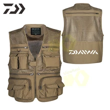 Мужской жилет для рыбалки Daiwa, быстросохнущая одежда для рыбалки на открытом воздухе, дышащая рыболовная куртка с несколькими карманами, Универсальный Карманный жилет с сумкой Мужской жилет для рыбалки Daiwa, быстросохнущая одежда для рыбалки на открытом воздухе, дышащая рыболовная куртка с несколькими карманами, Универсальный Карманный жилет с сумкой