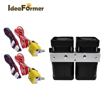 

3D Printer Makerbot8 MK8 Dual Extruder Nozzle 0.2/0.3/0.4/0.5mm 12V/24V Dual Printer Head for 1.75mm Filament with 6 pin