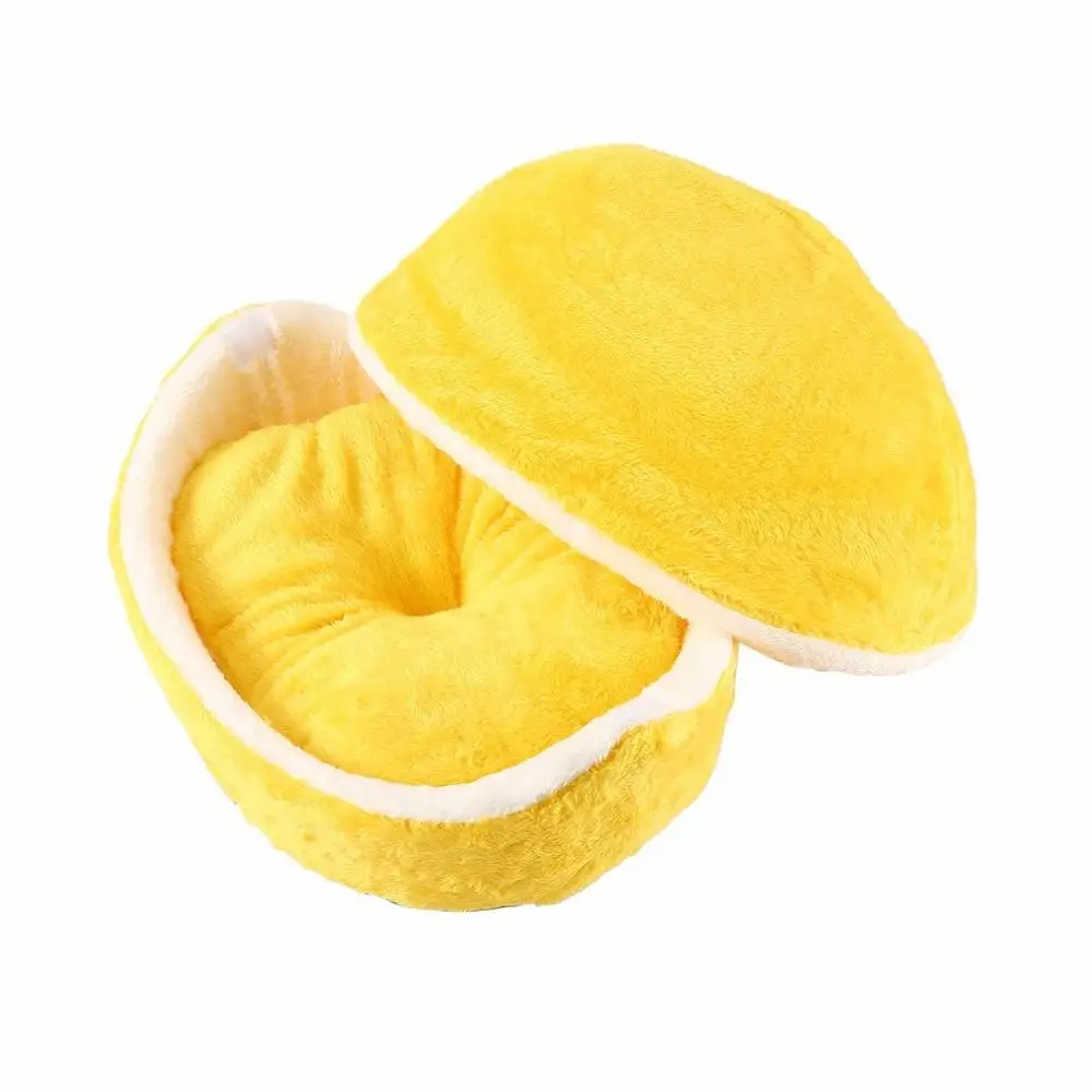 yellow Теплый домик-кроватка для домашних животных домик для животных разборка ветрозащитная ПЭТ щенячье гнездо оболочка скрывающая булочка для бургера зимняя Конура - Цвет: yellow