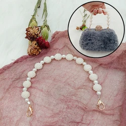 1PC 30cm Faux Pearl Bag Strap Beaded Design Bag Handle Belt Women Handbag Handles Replacement for Handbags Strap Accessories