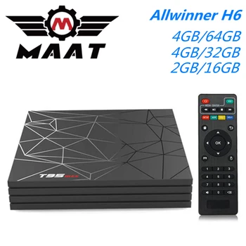 

MAAT T95 Max Android 9.0 Allwinner H6 Quad Core Smart TV Box 4GB Ram 32GB 64GB Rom USD3.0 6K HDR 2.4GHz Wifi Set Top Box T95Max