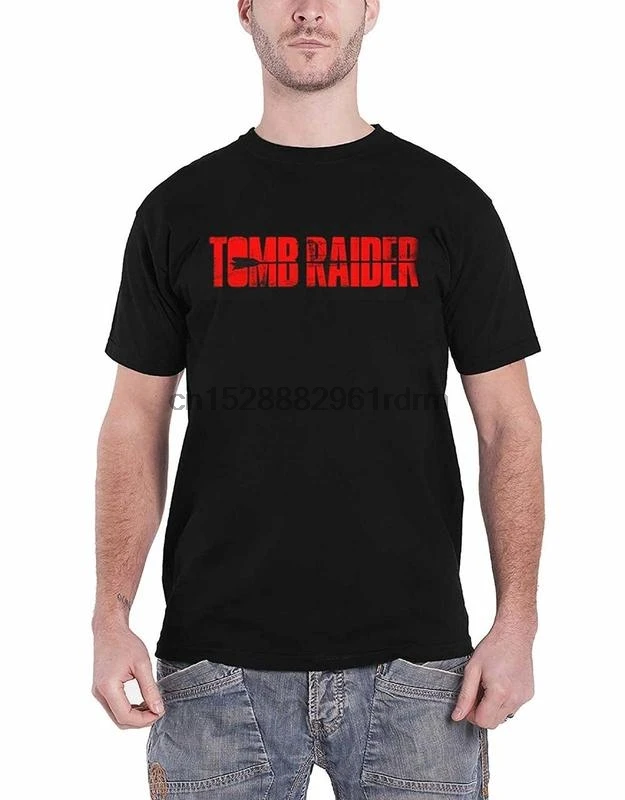 Одежда Tomb Raider футболка Состаренный фильм логотип Лара Крофт Официальный Мужской