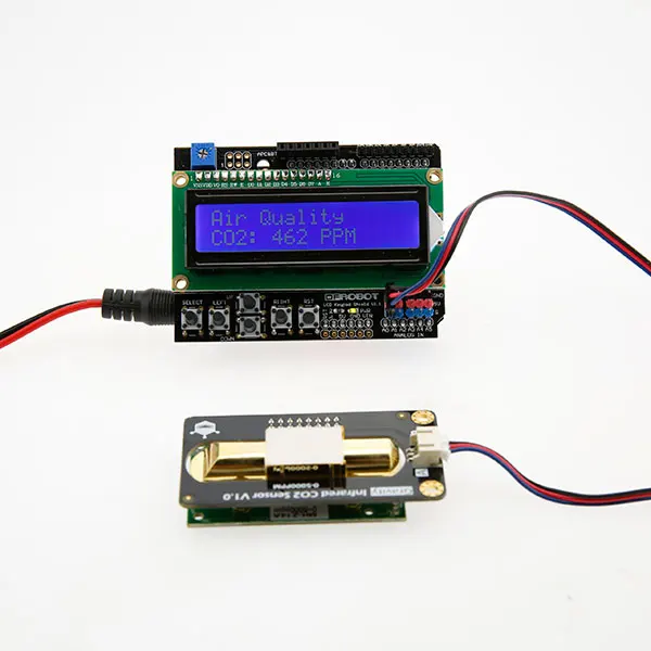 Arduino микроконтроллеры CO2 сенсор детектор углерода диоксидный модуль аналоговый инфракрасный 0-5000ppm компенсация температуры водонепроницаемый
