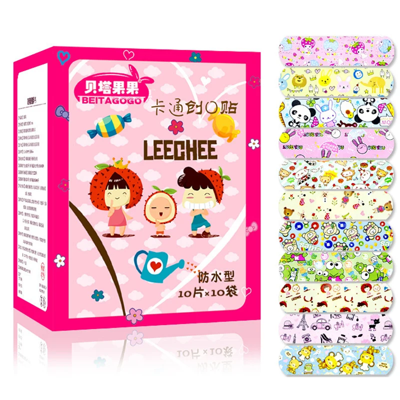 

50Pcs Children Dreathable Waterproof Wound Patch Waterproof Bandage Cartoon Cute Band-Aid Hemostatic Adhesive Medical Band-aid
