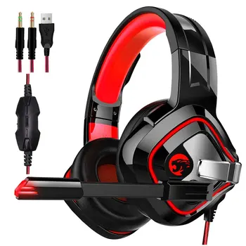 

Noise Cancelling Stereo With Mic 3.5mm Jack LED Light Over Ear Smartphone Headset Gaming Headphone For Xbox One For IPad